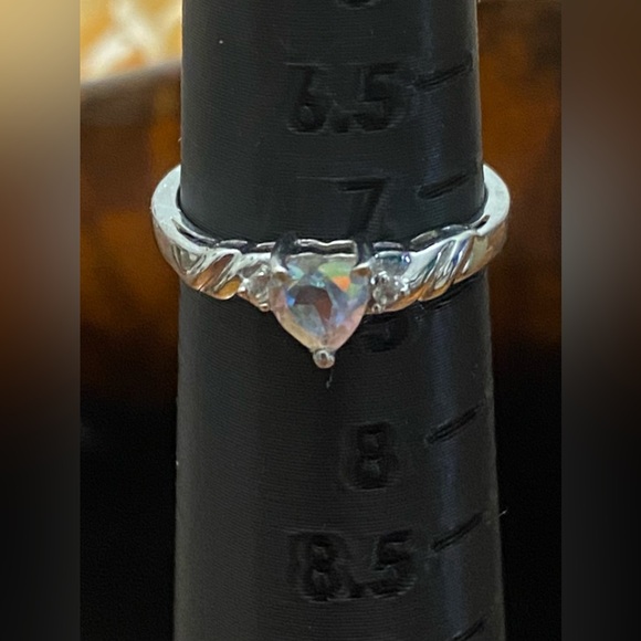 Pandora Sterling Silver Forever Promise Ring and Mystic Topaz Heart/CZ Ring - Picture 15 of 16